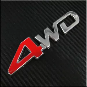 Insignia de coche 4x4 roja 4 cromada tracción en las cuatro ruedas para F150 F250 F-350 pegatina emblema - Imagen 1 de 1