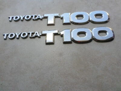 93-98 Toyota T100 Chrome Door Fender 75427-34010 Nameplate Emblem Set of 2 Logos - Image 1 of 4
