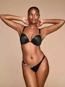 Victoria's Secret Very Sexy Starstruck Shine Bling Brazilian Panty Black S M L - Picture 1 of 5