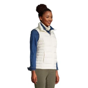 NWT Woman Plus LANDS END Feather Down PUFFER VEST Size 3X Ivory ZIP FRONT NEW - Picture 1 of 1