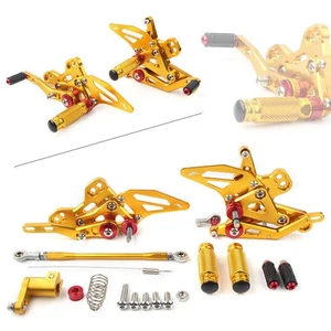 Set Rearsets Foot Pegs Kit fit Honda CBR650R 2019-2022 &CB650F 2014-18 Stainless - Picture 1 of 6
