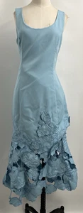 LEO LIN Emily Appliqué Midi Dress - Cornflower Blue dress Size 4 ~#USS250232 - Picture 1 of 23