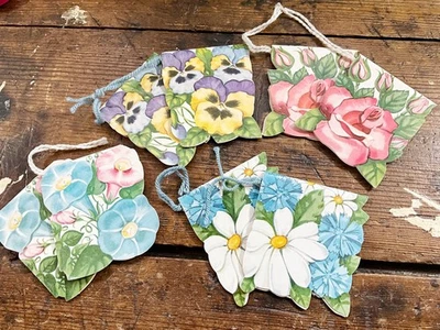 Винтажный набор из 8 карточек Bridge Tally с цветочными цветами бренд A-MERI-CARD - Изображение 1 из 4