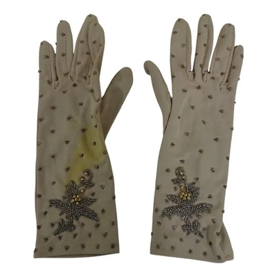 Guantes largos de noche formales vintage con cuentas para dama Foto 1 de 4
