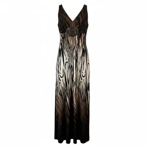 Drapers & Damons Maxi Sleeveless Medallion Twist Dress SZ 14/16 Leopard  Stretch - Picture 1 of 13