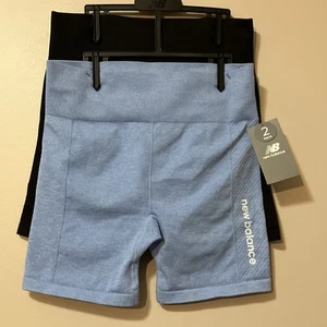 2 neue Laufrad Shorts Damen Large schwarz himmelblau hoher Bund Yoga Training - Bild 1 von 6
