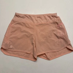 Athleta Girl Record Breaker 3" Shorts L 12 Peach Pocket Logo Inner Lining - Picture 1 of 13