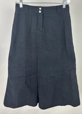 Falda midi negra CHARTER CLUB 6P 6 PETITE línea A algodón mezcla tencel minimalista Foto 1 de 4