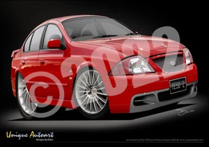 Ford AU TE50 Prints - Ford AU Tickford Car Drawings By Unique Autoart - Bild 1 von 10
