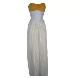 Skirt | Maxi | Voile Fine Cotton | Coverup | Handmade | Drawstring | White - Picture 1 of 3
