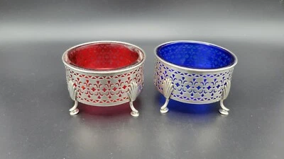 Пара антикварных солонок 19 века из чистого серебра Gorham - Изображение 1 из 4