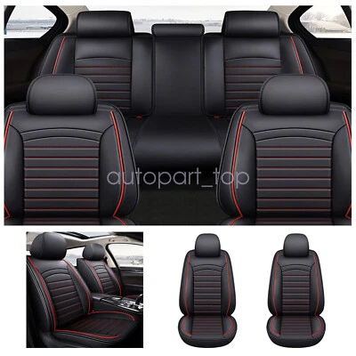 Leather Car Seat Covers 5 Seats Front + Rear Pads For Acura TLX RDX MDX ILX TSX - Изображение 1 из 4