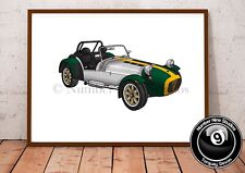 Caterham 7 (Green/Yellow Edition) Illustration, high quality ,signed by artist.