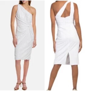 Rene Ruiz One Shoulder White Sequin Cocktail Dress Evening Bridal Sparkly 6 NWT - Picture 1 of 16