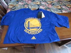 RARE Adidas Golden State Warriors GOLDEN GATE Logo blue T Shirt SMALL New W/TAGS - Picture 1 of 2