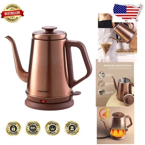 Efficient 1000W Copper Gooseneck Electric Kettle 1L - Rapid Boil & Precise Pour - Picture 1 of 9