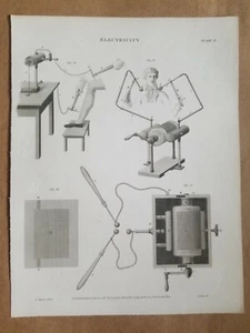 Wilson LOWRY 1818 Original Antique Engraving ELECTRICITY Invention History Old 4 - Picture 1 of 7