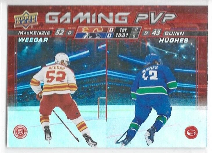 Weegar Flames / Hughes Canucks 2024-25 Upper Deck Gaming PVP #GPVP-18 - Image 1 of 1