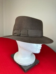M 100% Wool Hat Dorfman Pacific Collection Brown VTG Bow Fashion Cosplay - Picture 1 of 8