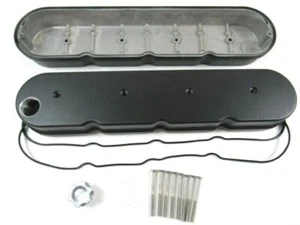 Chevy LS1 LS2 LS6 Cast Aluminum Valve Cover Set Black E41043BK - Picture 1 of 2