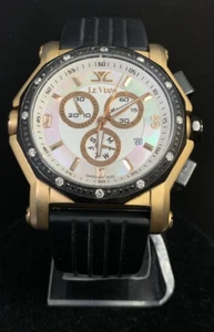 LEVIAN MEN'S 46MM DIAMOND SPORTS WATCH - SILICONE/S.S. BAND - Picture 1 of 11