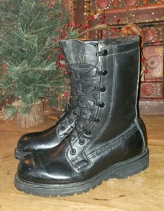 Militar Cuero Negro Botas de Combate Campo Salto Hombre 6 R Ejército Aislado - Imagen 1 de 12