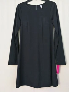 Women's Long Sleeve Scoop Neck Knit Tunic Top - Xhilaration Black M/M - Picture 1 of 4
