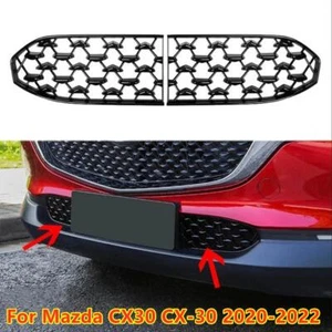 Cubierta de malla delantera negra brillante para Mazda CX-30 2020-2022 - Imagen 1 de 5