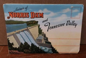 Carpeta de tarjeta postal plegable de doble cara Norris Dam y Tennessee Valley 1960 - Imagen 1 de 3