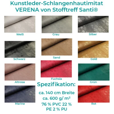 Kunstleder-Schlangenhautimitat-VERENA-Meterware-50 cm Schritte - Bild 1 von 4
