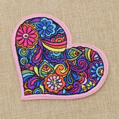 DIY Heart Love Flower Embroidered Tattoo Style Patch Applique Iron On Sew Craft - Image 1 of 4