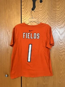 Chicago Bears Nike Justin Fields Dri Fit Shirt Orange NFL Football Sz Large #1 - Picture 1 of 3