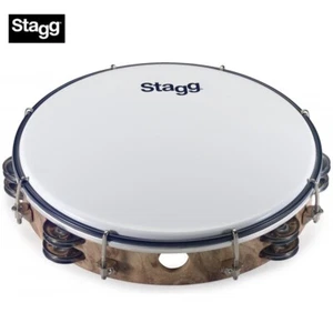 Stagg TAB-210P/WD 10" Tuneable Plastic Tambourine With 2 Row of Jingles - Picture 1 of 1