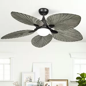 Oaurkea 52" Ceiling Fan Tropical Modern Outdoor Indoor w/Light Remote Control - Picture 1 of 10