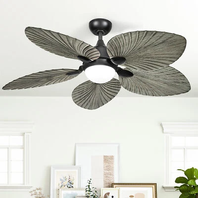 Oaurkea 52" Ceiling Fan Tropical Modern Indoor Indoor w/Light Remote Control - Image 1 of 4