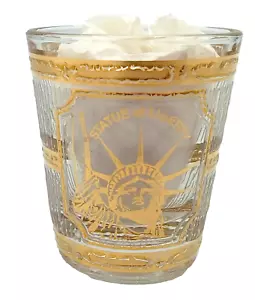  Culver Shot Glass Statue Of Liberty 22k Gold Accent Textured MCM Vintage - Picture 1 of 5