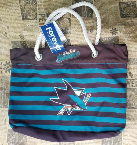 Forever Collectibles  ~ SAN JOSE SHARKS NHL HOCKEY TEAM TOTE BAG Nautical Cover