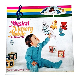 Vintage 1971 Dolly Toys Musical Nursery Mobile Animals #603 Revolving USA - Picture 1 of 7