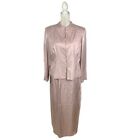 Adrianna Papell Silk Skirt Set Mother of the Bride Pearl Beads Dusty Mauve 14