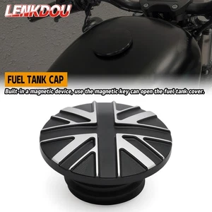Vented Fuel Tank Gas Cap Cover Magnetic For Harley Dyna Softail Road King 96-25 - Picture 1 of 8