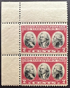 US 1931 Scott # 703 Corner Margin Pair MNH Yorktown Cornwallis Surrender - Picture 1 of 2
