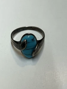 Turquoise Gemstone Sterling Silver 925 Ring Preowned - Picture 1 of 2