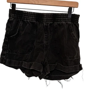 Schwarze Paperbag Shorts hohe Taille dehnbar elastisch Größe M - Bild 1 von 3
