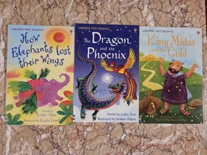 Menge 3 Usborne Very First Reading Bücher Level 1 und 2 Drache, Elefanten, Midas - Bild 1 von 3
