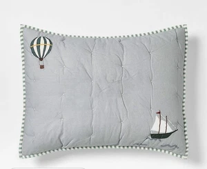 Crate & Kids Organic Explorer Adventure Pillow Sham -Hand Quilted - Picture 1 of 3