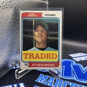 1974 Topps Baseball Barry Lersch Traded Card #313T Atlanta Braves VG+ - Foto 1 di 2