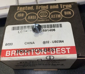 BRIGHTON -BEST 10-32 X 1/4 SLOT PAN HEAD M/S Zinc Box of 100 Machine Screw (2 - Picture 1 of 3
