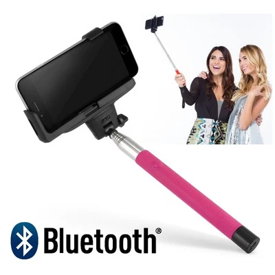 Hashub Goods 2015 Inalámbrico Bluetooth Universal Rosa Selfie Stick para Smartphones Foto 1 de 3