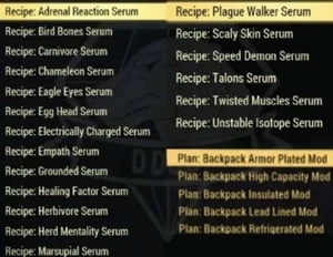 Fallout 76 Xbox Items! Komplettes 19 Serum & 5 Rucksack Plan Set! - Bild 1 von 1