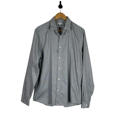 REISS Mens XL Gray Slim Fit Long Sleeve Button Up Shirt Quiet Luxury - Image 1 of 4